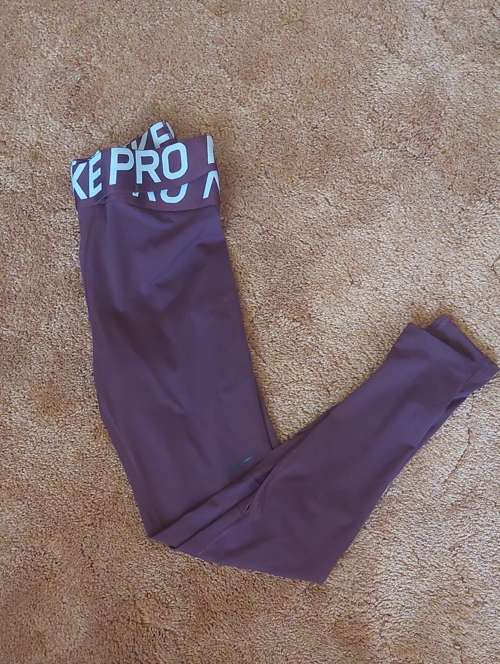 Nike Maroon Performance Leggings with Branded Waistband